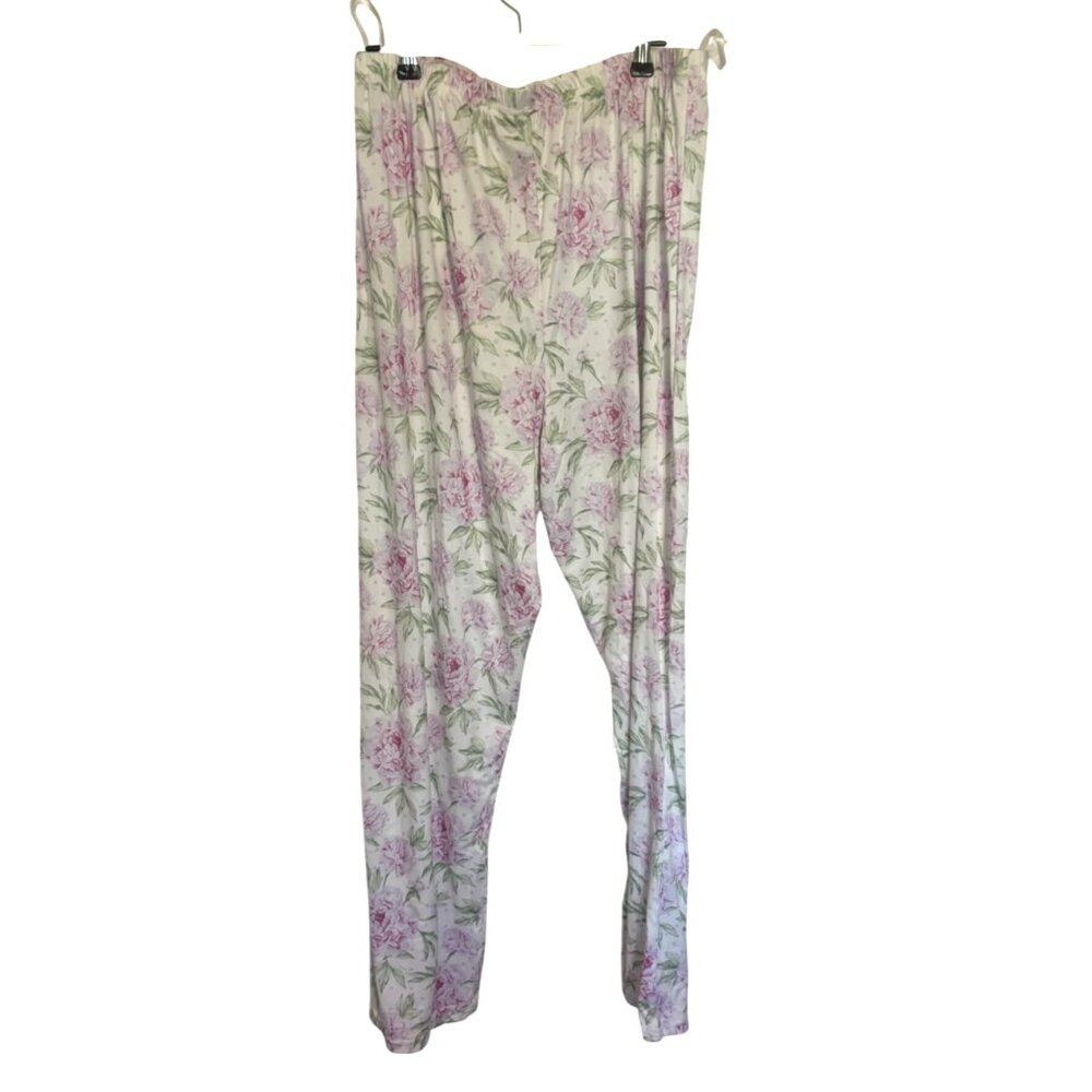Floral Print Lounge Pants Stretch Waistband Pajamas Sz 3X